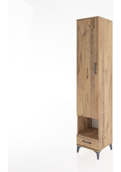 Hyperion Dolap 6 Raflı Tek Çekmeceli Tek Kapaklı 44X44X221 Çam-Çam modelleri