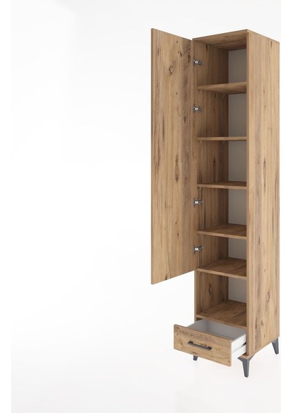 Hyperion Dolap 6 Raflı Tek Çekmeceli Tek Kapaklı 44X44X221 Çam-Çam fırsatları