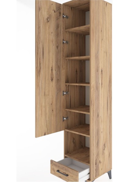 Hyperion Dolap 6 Raflı Tek Çekmeceli Tek Kapaklı 44X44X221 Çam-Çam indirimleri