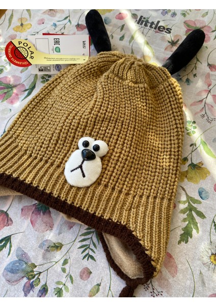 Köpek Figürlü Kulaklı Içi Polarlı Kışlık Örme Çocuk Bere (2-6 Yaş ) modelleri