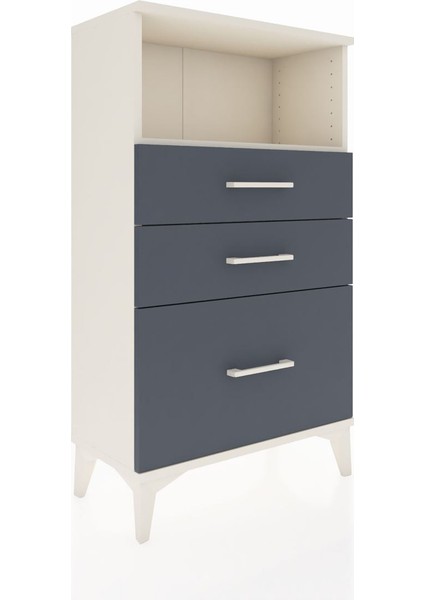 Arges Komodin Tek Raflı 3 Çekmeceli 60X30X106 Aytaşı-Antrasit fırsatları