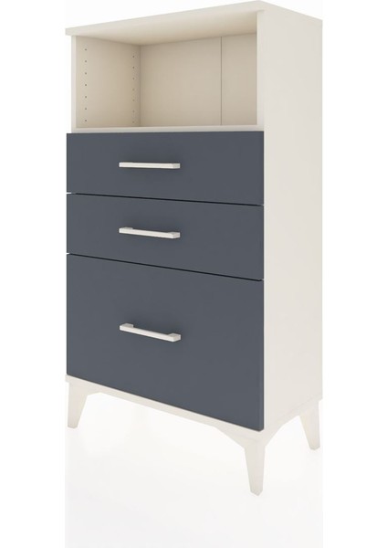 Arges Komodin Tek Raflı 3 Çekmeceli 60X30X106 Aytaşı-Antrasit indirimleri