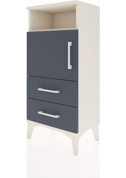 Arges Komodin 2 Raflı 2 Çekmeceli Tek Kapaklı 44X30X96 Aytaşı-Antrasit modelleri