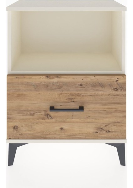 Arges Komodin Tek Raflı Tek Çekmeceli 60X30X80 Aytaşı-Çam