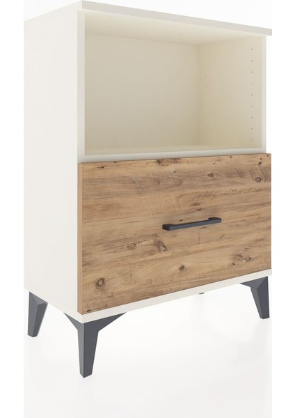 Arges Komodin Tek Raflı Tek Çekmeceli 60X30X80 Aytaşı-Çam fiyatları