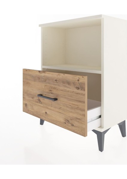 Arges Komodin Tek Raflı Tek Çekmeceli 60X30X80 Aytaşı-Çam fırsatları