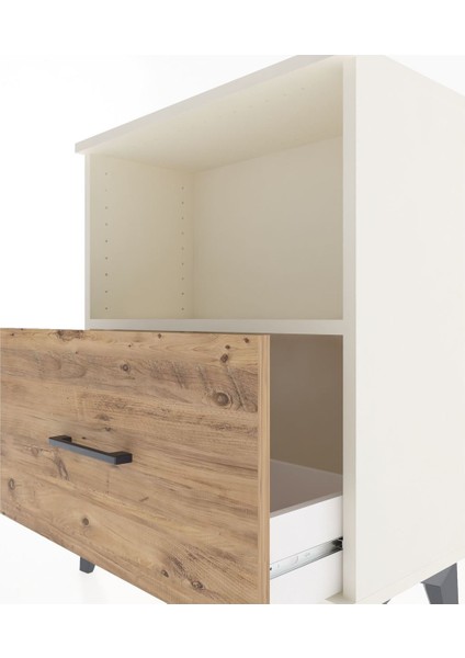 Arges Komodin Tek Raflı Tek Çekmeceli 60X30X80 Aytaşı-Çam indirimleri