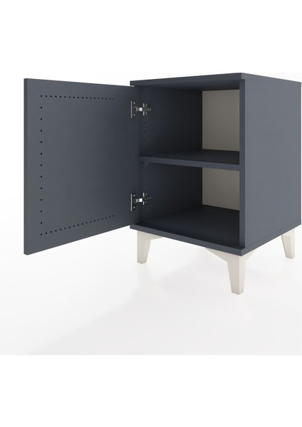 Hyperion Komodin Tek Raflı Tek Kapaklı 44X44X64 Antrasit-Antrasit fırsatları