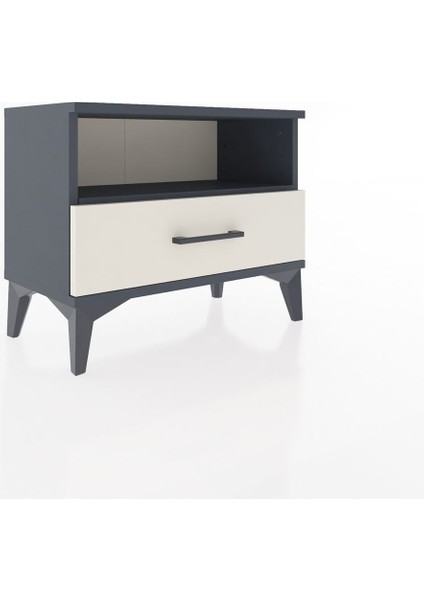 Arges Komodin Tek Raflı Tek Çekmeceli 60X30X48 Antrasit-Aytaşı fiyatları