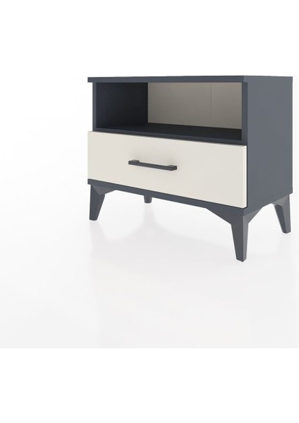 Arges Komodin Tek Raflı Tek Çekmeceli 60X30X48 Antrasit-Aytaşı modelleri