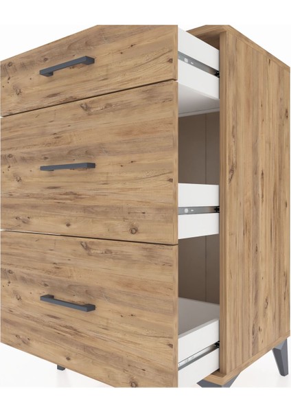 Hyperion Komodin 3 Çekmeceli 60X44X96 Çam-Çam indirimleri
