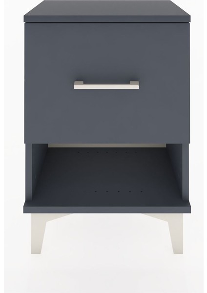 Arges Komodin Tek Çekmeceli 44X30X64 Antrasit-Antrasit