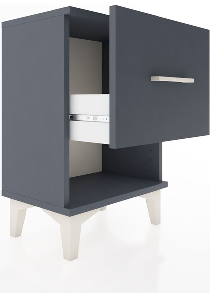 Arges Komodin Tek Çekmeceli 44X30X64 Antrasit-Antrasit fırsatları