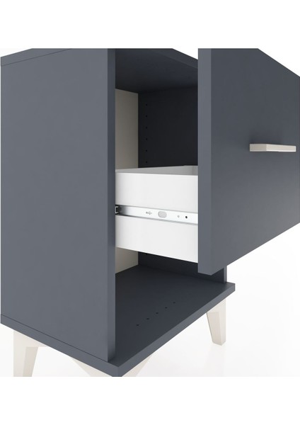 Arges Komodin Tek Çekmeceli 44X30X64 Antrasit-Antrasit indirimleri