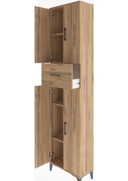 Arges Dolap 4 Raflı Tek Çekmeceli 4 Kapaklı 60X30X243 Çam-Çam fırsatları