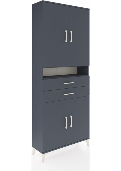 Arges Dolap 5 Raflı 2 Çekmeceli 4 Kapaklı 88X30X221 Antrasit-Antrasit fiyatları