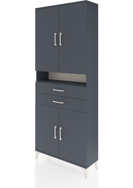 Arges Dolap 5 Raflı 2 Çekmeceli 4 Kapaklı 88X30X221 Antrasit-Antrasit modelleri
