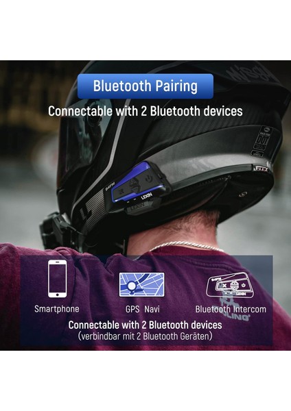 Lexın B4FM Bluetooth Motosiklet Intercom | 2000 M Menzil – 10 Sürücü Desteği – Müzik Paylaşımı – Gürültü Engelleme – Su Geçirmez (Çift Paket) fiyatları