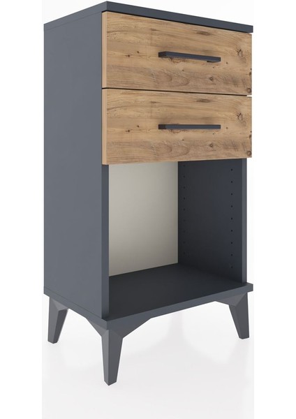 Arges Komodin 4 Çekmeceli 44X30X80 Antrasit-Çam fırsatları