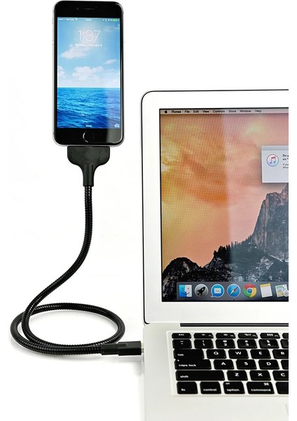 Lazy Acrobat USB Stand Kablo Iphone 5S678 Plus Xsxr USB KABLO-(1903)