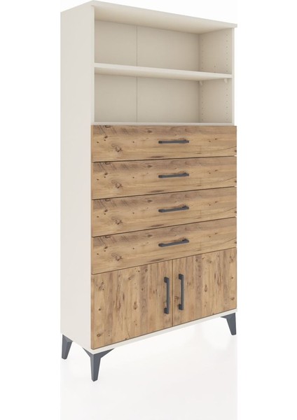 Arges Dolap 2 Raflı 4 Çekmeceli 2 Kapaklı 88X30X163 Aytaşı-Çam fiyatları