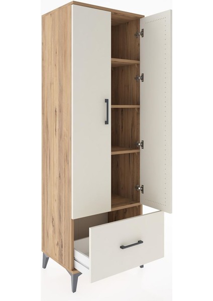 Hyperion Dolap 4 Raflı Tek Çekmeceli 2 Kapaklı 60X44X182 Çam-Aytaşı fırsatları