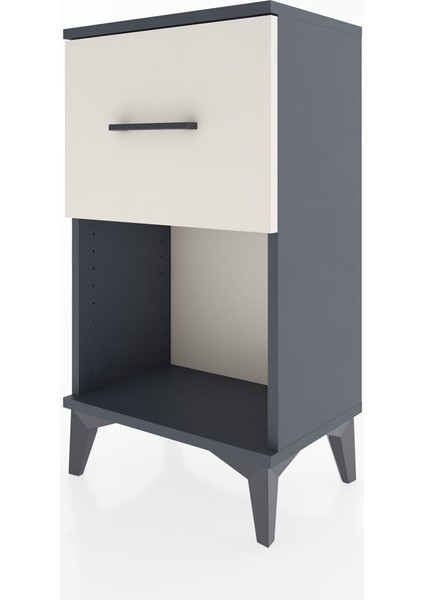 Arges Komodin Tek Çekmeceli 44X30X80 Antrasit-Aytaşı indirimleri