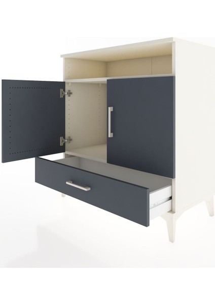 Hyperion Şifonyer 2 Raflı Tek Çekmeceli 2 Kapaklı 88X44X96 Aytaşı-Antrasit fırsatları