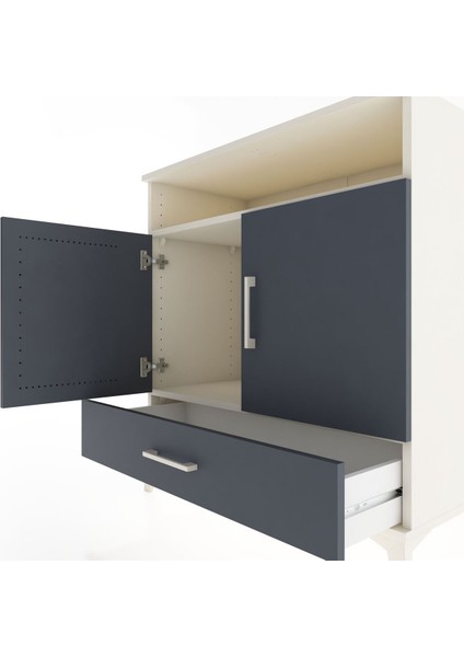 Hyperion Şifonyer 2 Raflı Tek Çekmeceli 2 Kapaklı 88X44X96 Aytaşı-Antrasit indirimleri