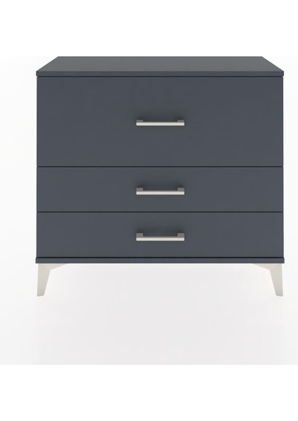 Arges Şifonyer 3 Çekmeceli 88X30X80 Antrasit-Antrasit