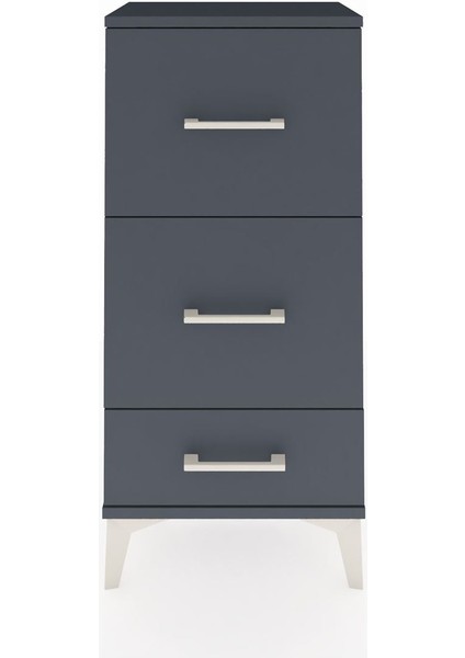 Arges Komodin 3 Çekmeceli 44X30X96 Antrasit-Antrasit