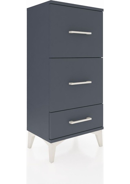 Arges Komodin 3 Çekmeceli 44X30X96 Antrasit-Antrasit fiyatları