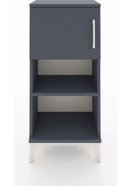 Arges Komodin 2 Raflı Tek Kapaklı 44X30X96 Antrasit-Antrasit