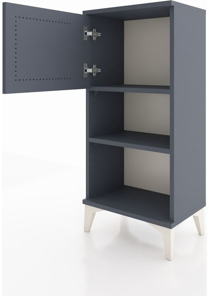 Arges Komodin 2 Raflı Tek Kapaklı 44X30X96 Antrasit-Antrasit fırsatları