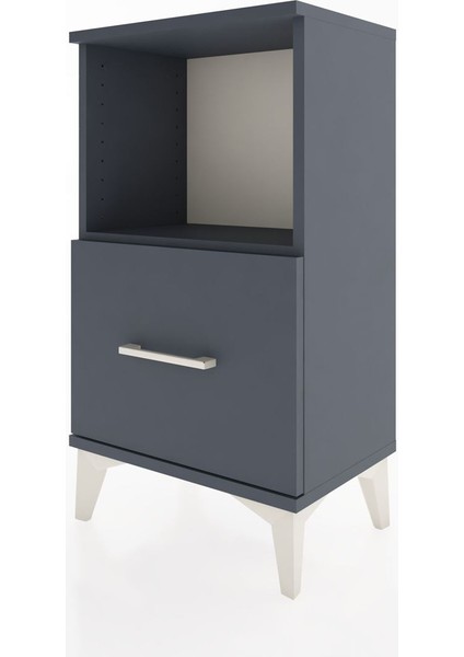 Arges Komodin Tek Raflı Tek Çekmeceli 44X30X80 Antrasit-Antrasit indirimleri