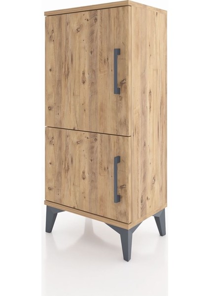 Arges Komodin 3 Raflı 2 Kapaklı 44X30X96 Çam-Çam modelleri