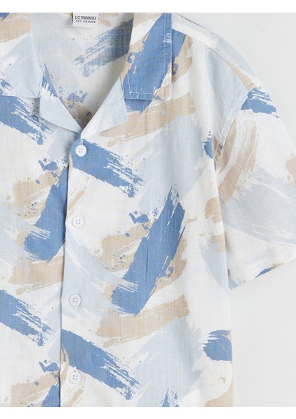 Yeni Sezon Desenli Kısa Kollu Erkek Çocuk Gömlek modelleri