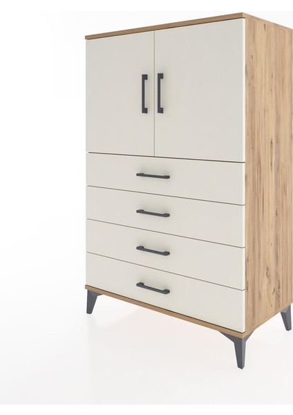 Hyperion Dolap 2 Raflı 4 Çekmeceli 2 Kapaklı 88X44X134 Çam-Aytaşı modelleri