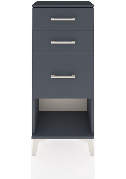 Arges Komodin 3 Çekmeceli 44X30X106 Antrasit-Antrasit