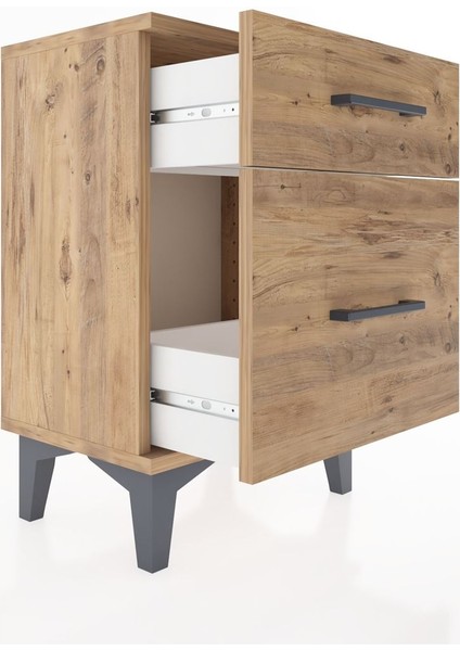 Arges Komodin 2 Çekmeceli 44X30X64 Çam-Çam fırsatları