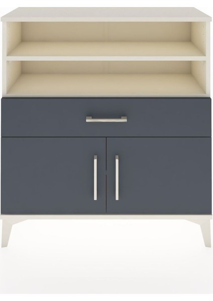 Arges Şifonyer 3 Raflı Tek Çekmeceli 2 Kapaklı 88X30X96 Aytaşı-Antrasit