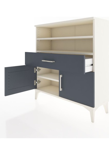 Arges Şifonyer 3 Raflı Tek Çekmeceli 2 Kapaklı 88X30X96 Aytaşı-Antrasit fırsatları