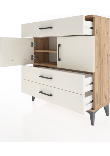 Arges Şifonyer 2 Raflı 3 Çekmeceli 2 Kapaklı 88X30X96 Çam-Aytaşı fırsatları