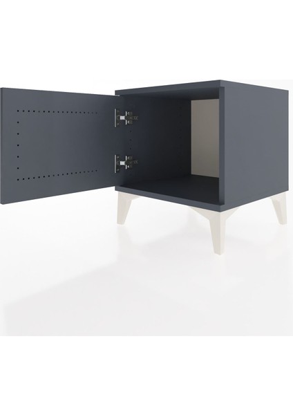 Hyperion Komodin Tek Kapaklı 44X44X48 Antrasit-Antrasit fırsatları