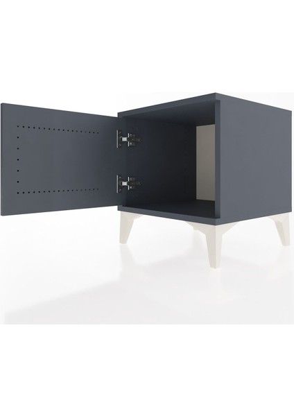 Hyperion Komodin Tek Kapaklı 44X44X48 Antrasit-Antrasit indirimleri