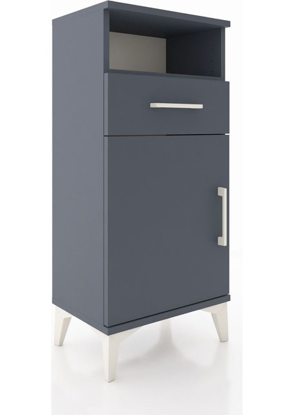 Arges Komodin 2 Raflı Tek Çekmeceli Tek Kapaklı 44X30X96 Antrasit-Antrasit fiyatları