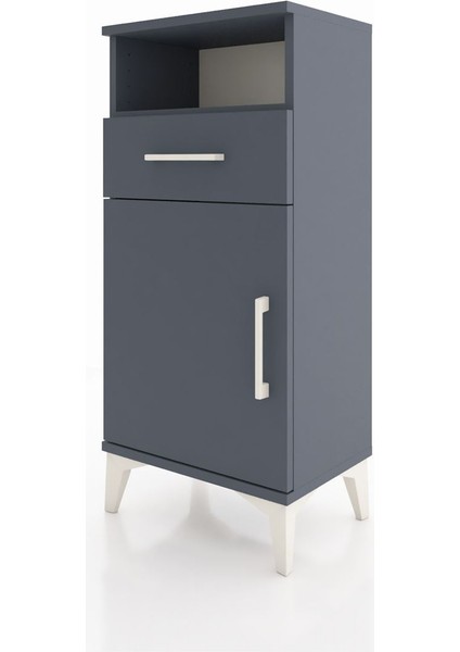 Arges Komodin 2 Raflı Tek Çekmeceli Tek Kapaklı 44X30X96 Antrasit-Antrasit modelleri