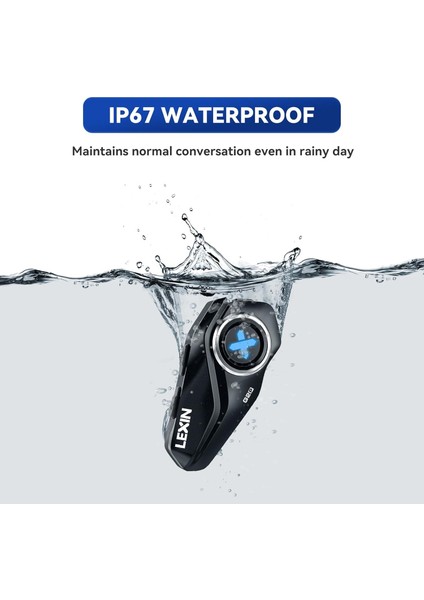 Lexın G2P Bluetooth Motosiklet Intercom | 1000 M Menzil – 6 Kişilik Grup Bağlantısı – Fm Radyo – Gürültü Engelleme – IP67 Suya Dayanıklı – Çift Paket fiyatları