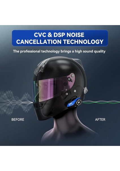 Lexın G2P Bluetooth Motosiklet Intercom | 1000 M Menzil – 6 Kişilik Grup Bağlantısı – Fm Radyo – Gürültü Engelleme – IP67 Suya Dayanıklı – Çift Paket modelleri