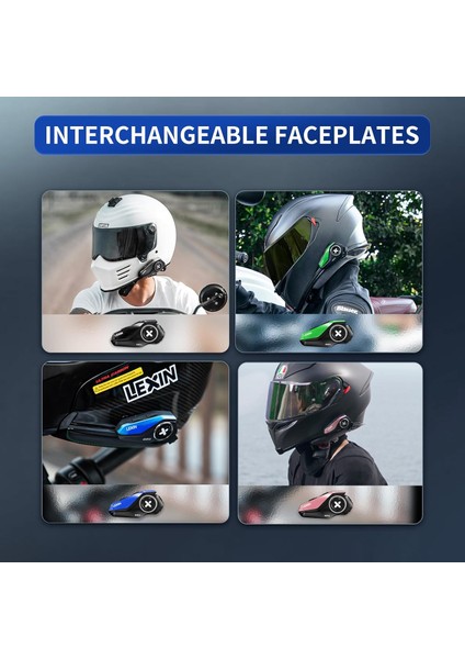 Lexın G2P Bluetooth Motosiklet Intercom | 1000 M Menzil – 6 Kişilik Grup Bağlantısı – Fm Radyo – Gürültü Engelleme – IP67 Suya Dayanıklı – Çift Paket indirimleri